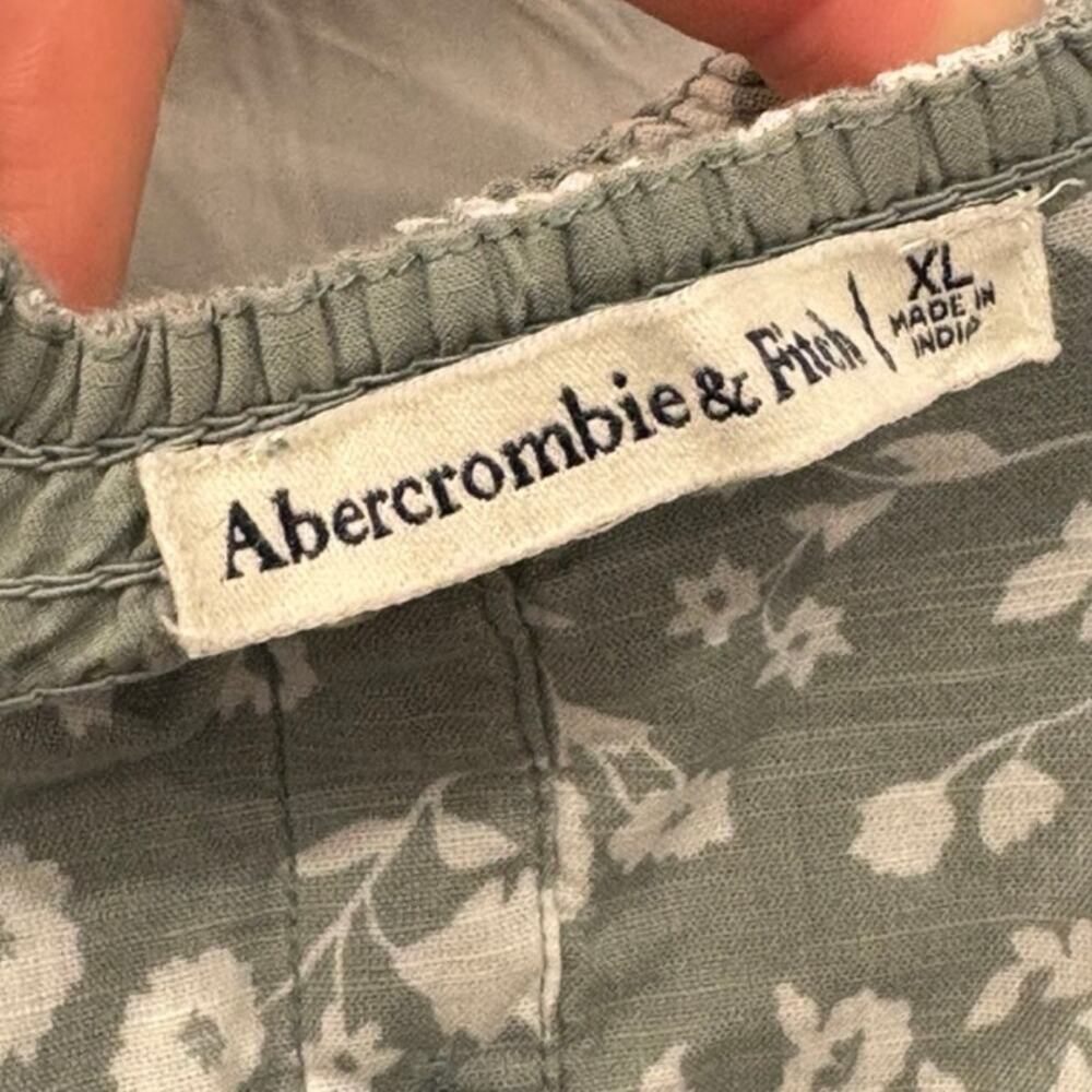 Abercrombie & Fitch‎ Floral Dress Women XL Button Up Tie Straps Cottage - Picture 4 of 8